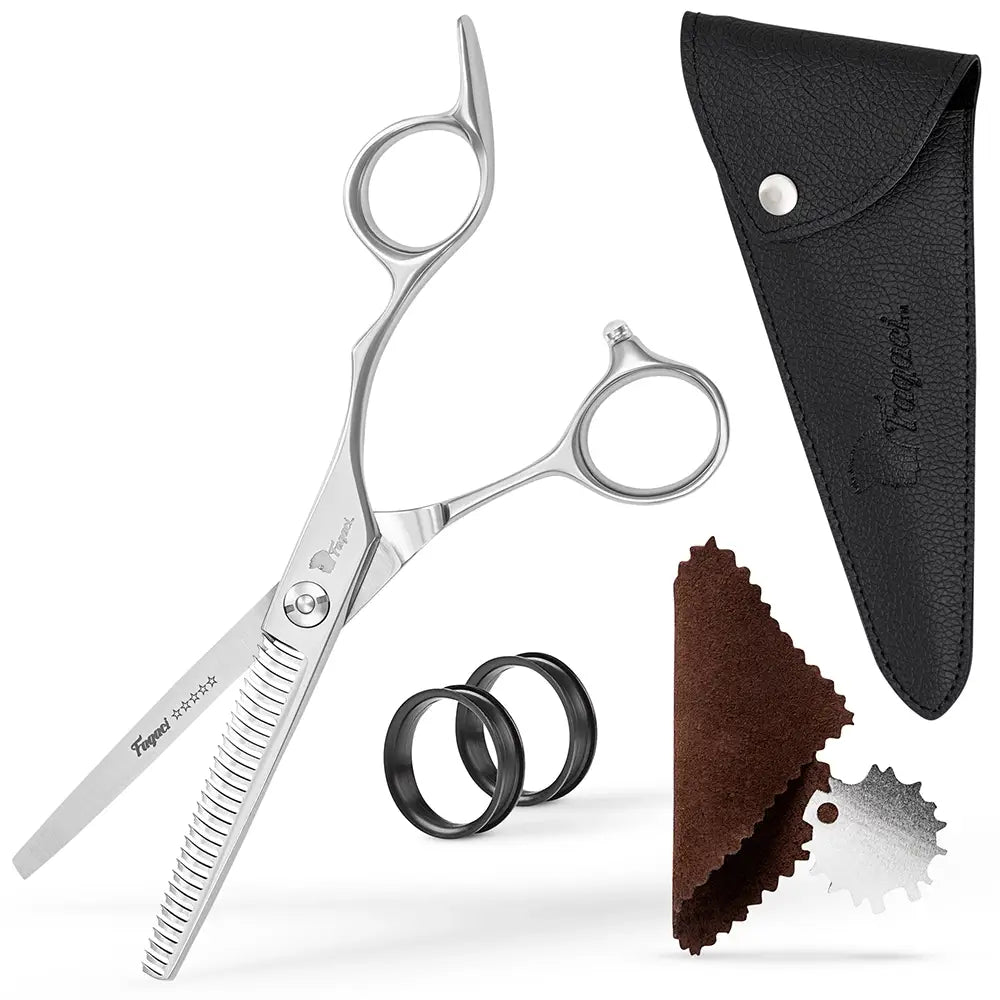 Hair Cutting Scissors Set with Razor, Leather Scissors Case, Barber Hair  Cutting Shears Hair Thinning/Texturizing Shears for Professional  Hairdresser