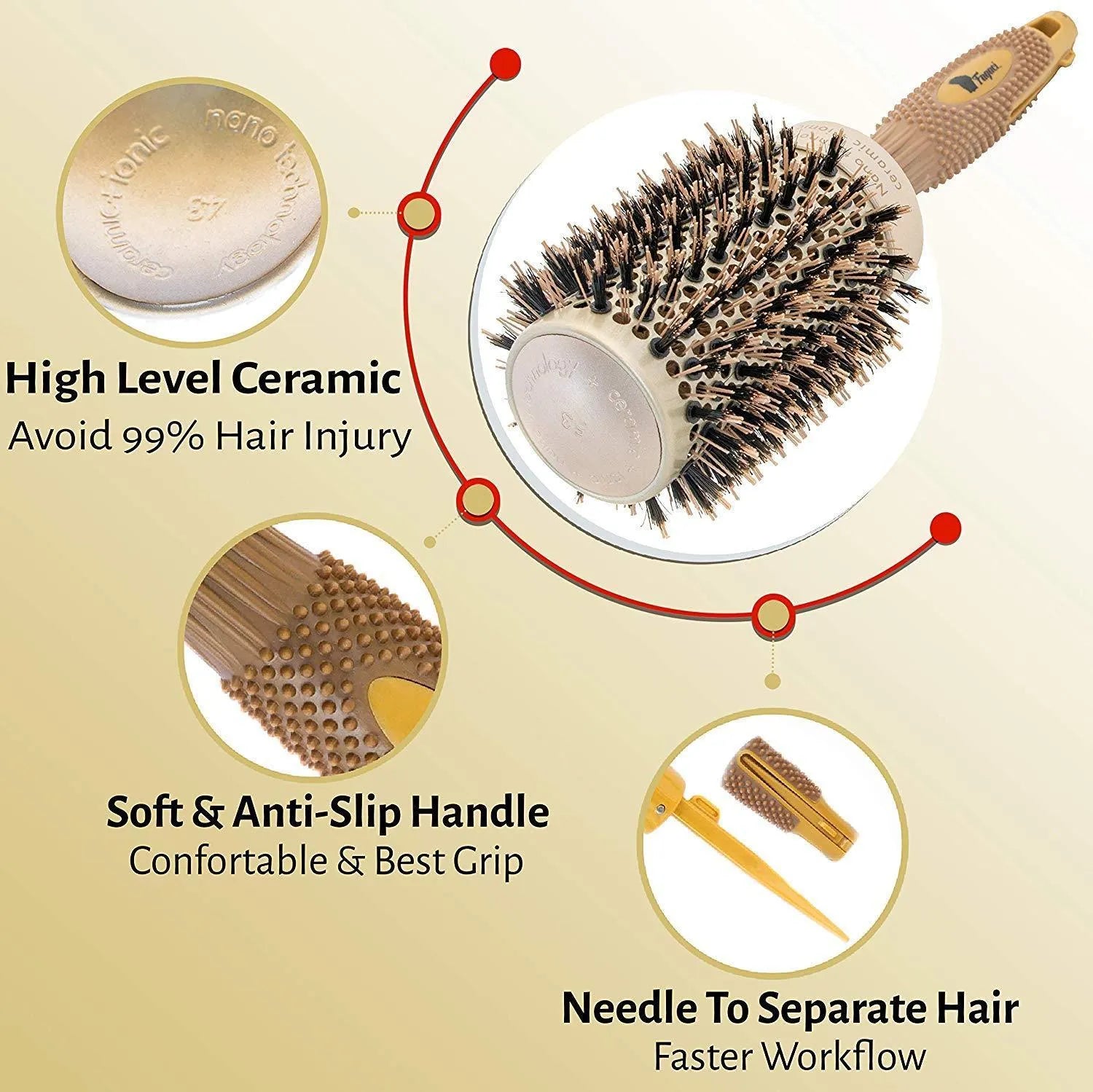 hair brush round brush blow drying ceramic brush barrel tube clips hair clips hair brush